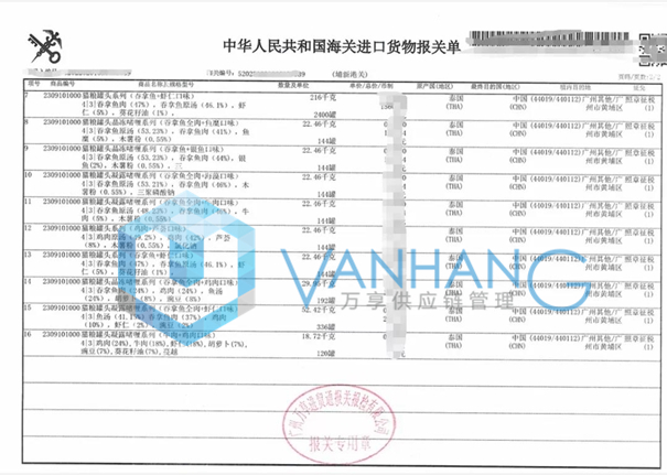 泰国宠物食品罐头进口清关