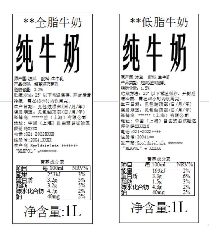 波兰牛奶进口清关资料